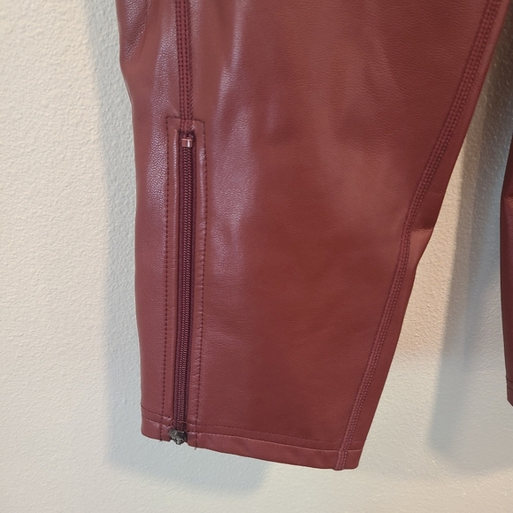 A.L.C. Emile Faux Leather Zip Ankle Claret Leggings -NWT - Picture 4 of 7